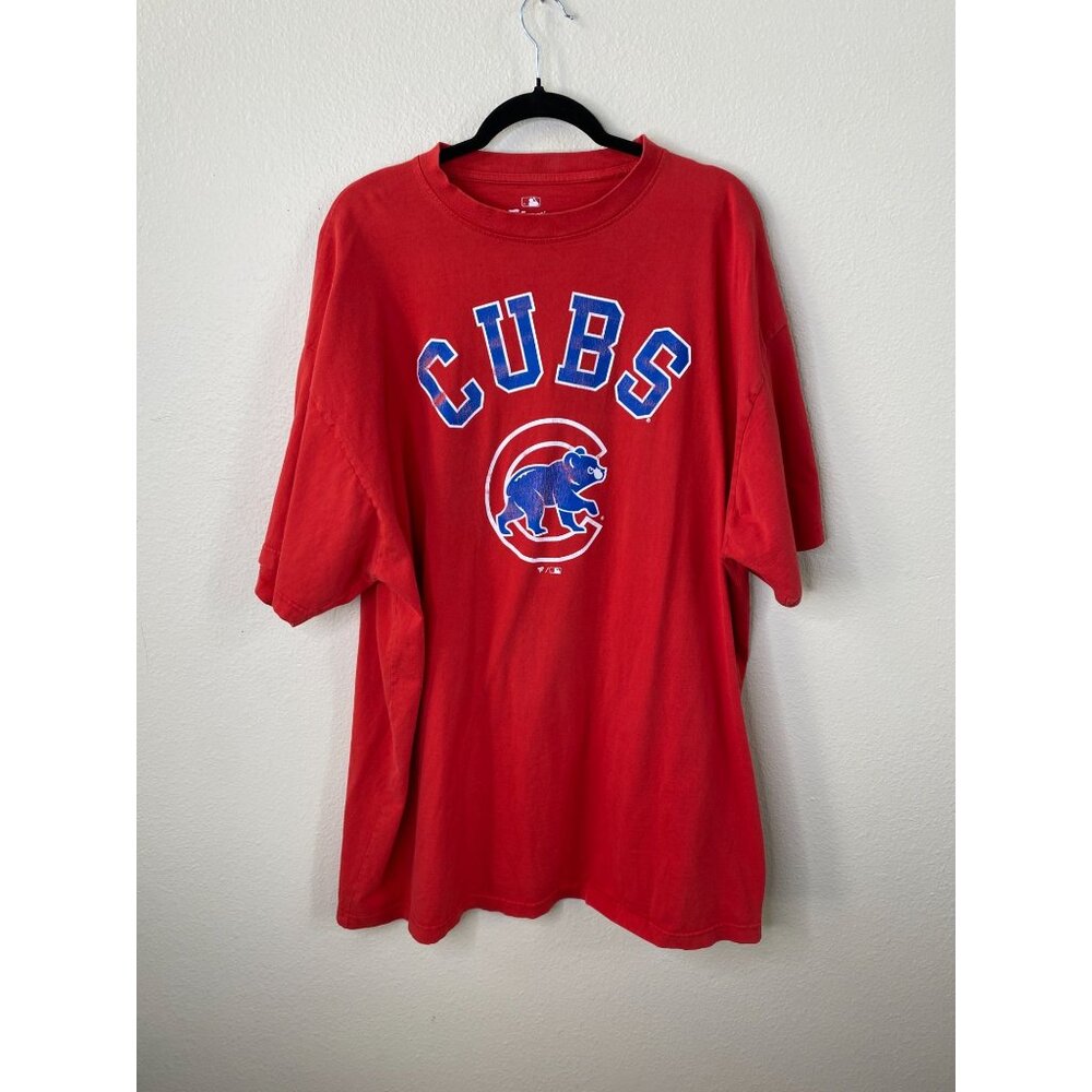 Chicago Cubs Red Fanatics MLB T-Shirt Mens Official Team Graphic Tee